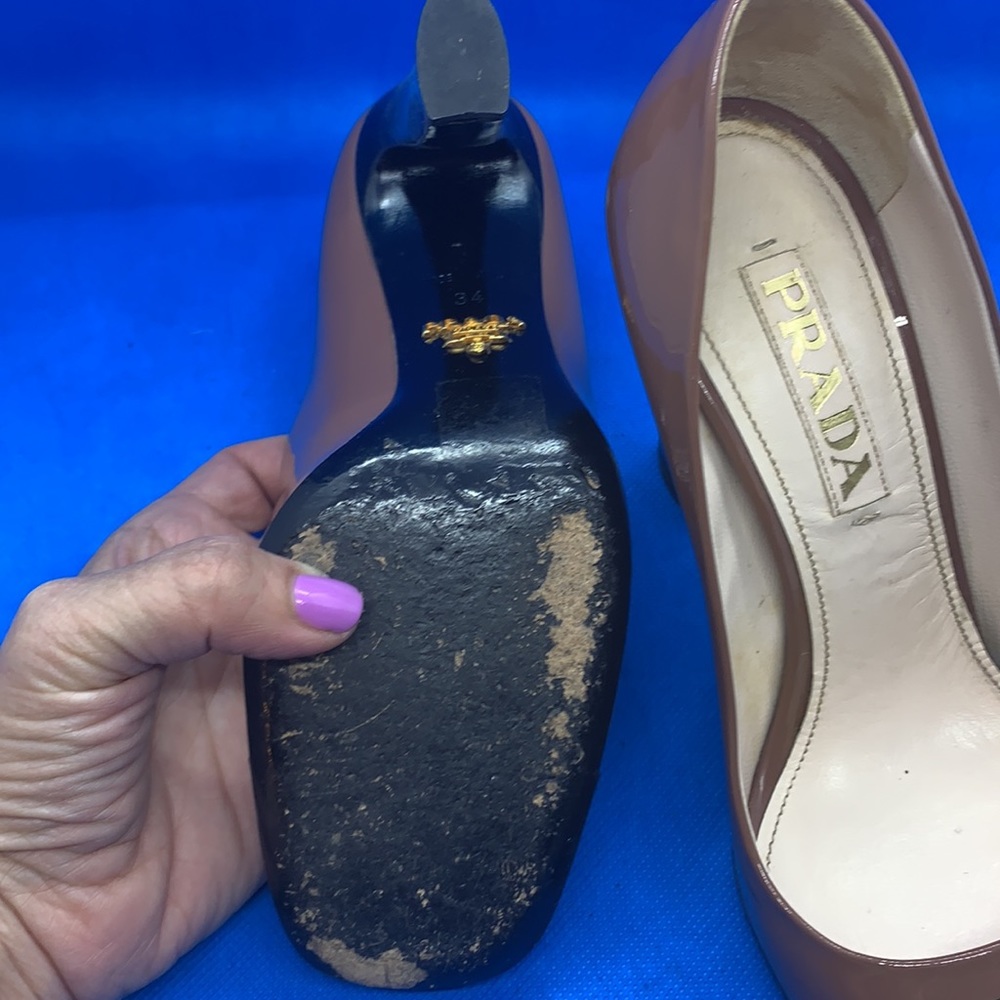 🔥 👠 PRADA Brown black‎ iconic heels 34 - Picture 12 of 12